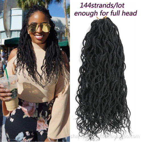 Senegalese Twist Crochet Hair Braids Extension 20inch 6packs 24strands/pack Wavy Curly Twist Crochet Hook Style